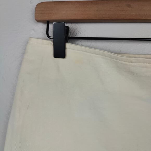 Vintage Y2K Michael Michael Kors Leather Swivel Lock Skirt Womens 6 Cream Preppy - Picture 5 of 11